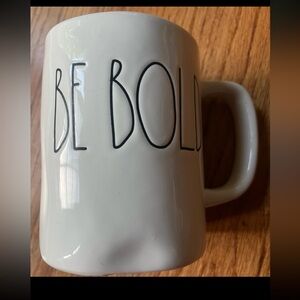Rae Dunn White and Black Bold Text Mug